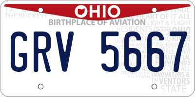 OH license plate GRV5667