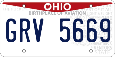 OH license plate GRV5669