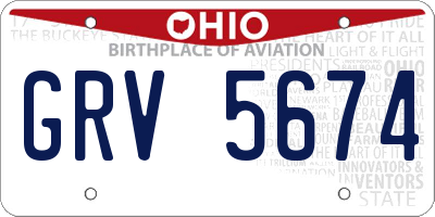 OH license plate GRV5674