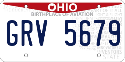 OH license plate GRV5679