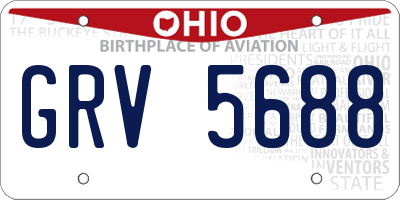 OH license plate GRV5688
