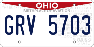 OH license plate GRV5703