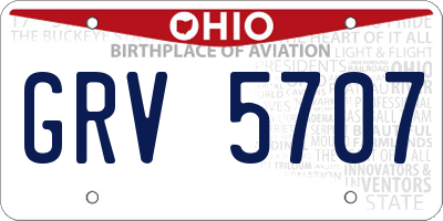 OH license plate GRV5707