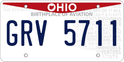 OH license plate GRV5711
