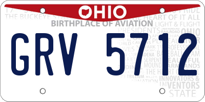 OH license plate GRV5712