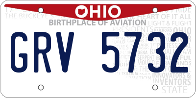 OH license plate GRV5732
