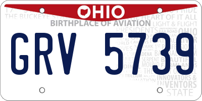 OH license plate GRV5739