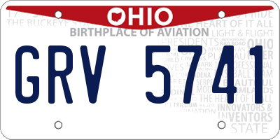OH license plate GRV5741
