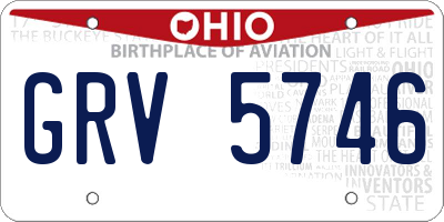 OH license plate GRV5746