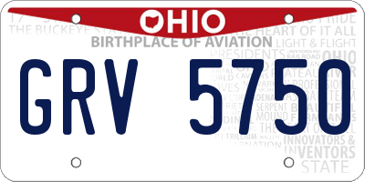 OH license plate GRV5750