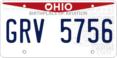 OH license plate GRV5756
