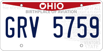 OH license plate GRV5759