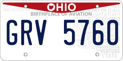 OH license plate GRV5760