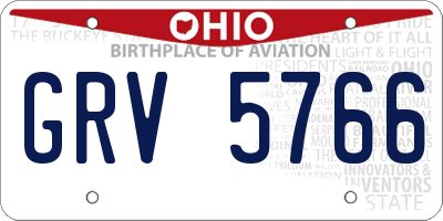 OH license plate GRV5766