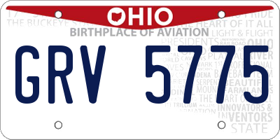 OH license plate GRV5775
