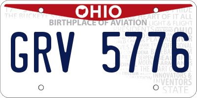 OH license plate GRV5776