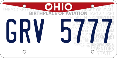 OH license plate GRV5777