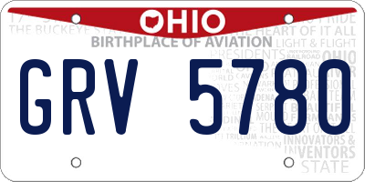 OH license plate GRV5780