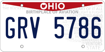 OH license plate GRV5786