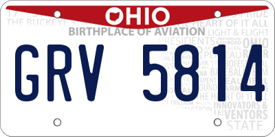 OH license plate GRV5814