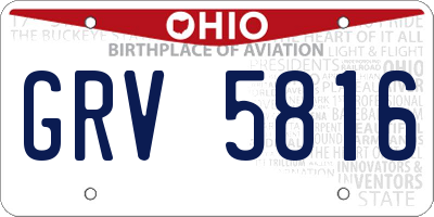 OH license plate GRV5816