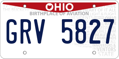OH license plate GRV5827