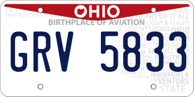 OH license plate GRV5833