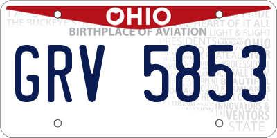 OH license plate GRV5853