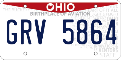 OH license plate GRV5864