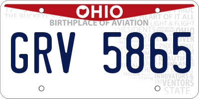 OH license plate GRV5865
