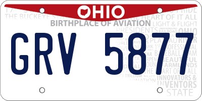OH license plate GRV5877