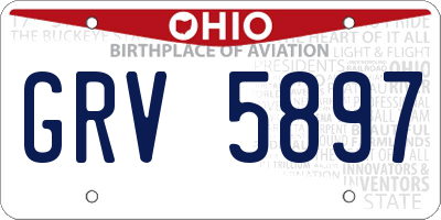 OH license plate GRV5897