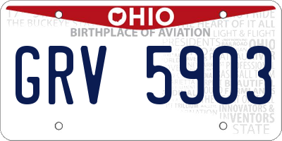 OH license plate GRV5903
