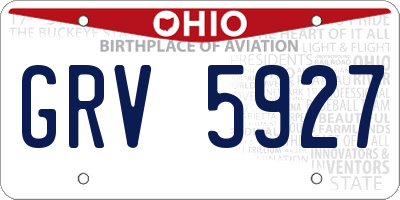 OH license plate GRV5927