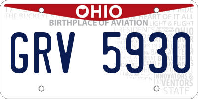 OH license plate GRV5930