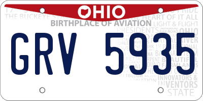 OH license plate GRV5935