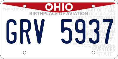 OH license plate GRV5937