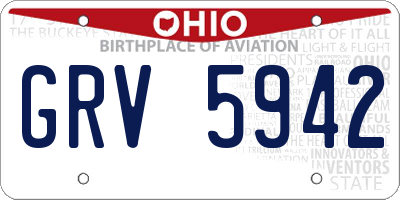 OH license plate GRV5942