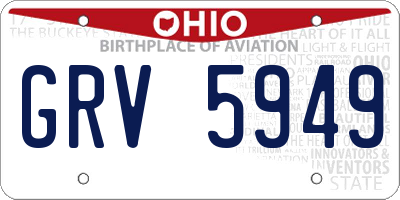OH license plate GRV5949