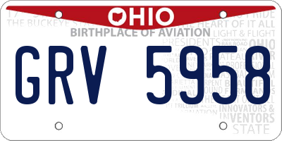 OH license plate GRV5958