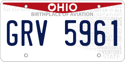 OH license plate GRV5961