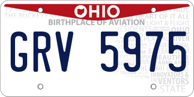 OH license plate GRV5975