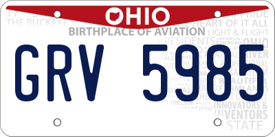 OH license plate GRV5985
