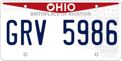 OH license plate GRV5986