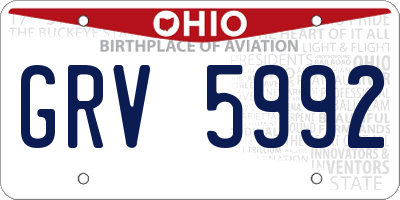 OH license plate GRV5992