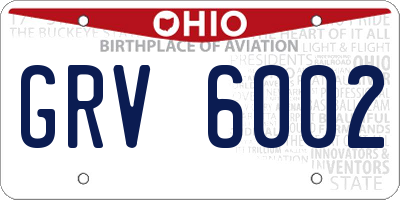 OH license plate GRV6002