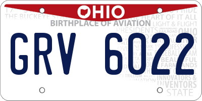OH license plate GRV6022
