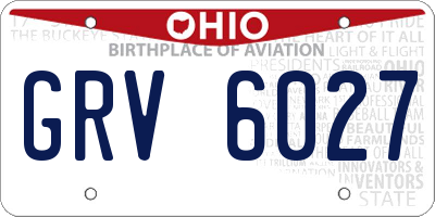OH license plate GRV6027