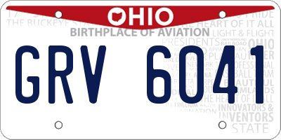 OH license plate GRV6041