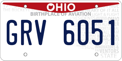 OH license plate GRV6051